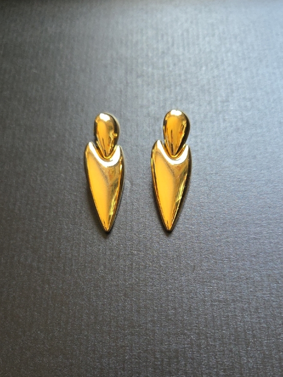 Vintage Jewelry - Vintage Gold-Tone Sculptural Drop Dangle Earrings